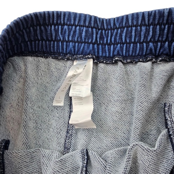 Fabletics Terry Sweatshort Large Blue Lounge Shorts Drawstring - Picture 2 of 6